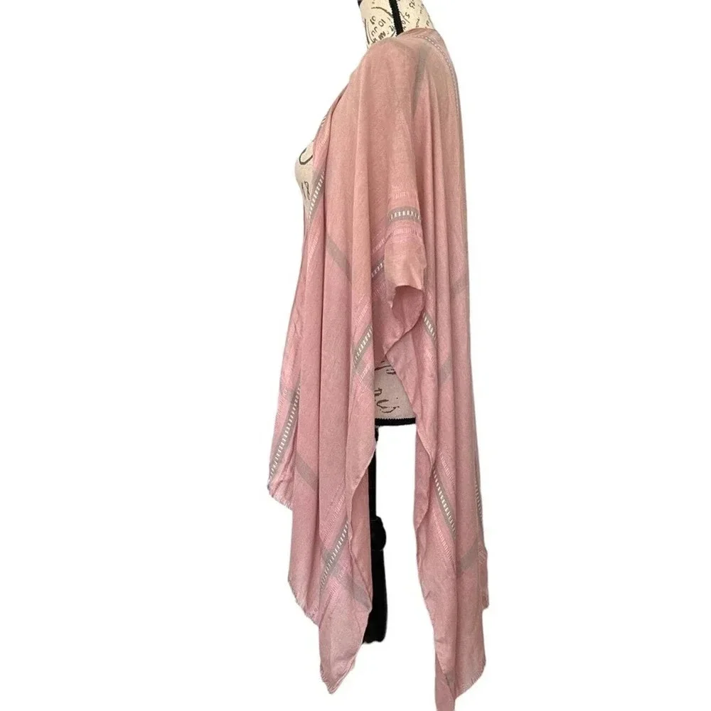 NEW LC Lauren Conrad Women Wrap One Size Pink Striped‎ Boho Open Front Layering